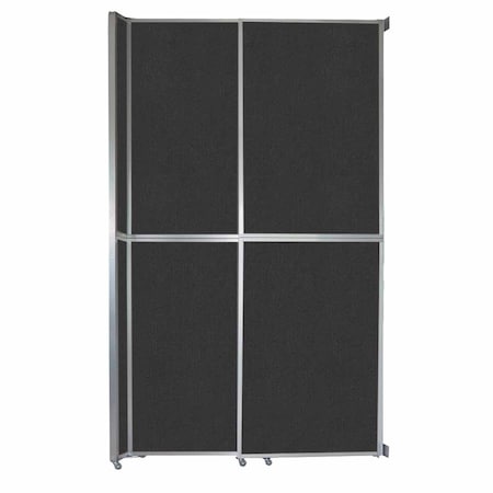 Versare Operable Wall Sliding Room Divider 6'10" x 12'3" Black Fabric 1072202-2